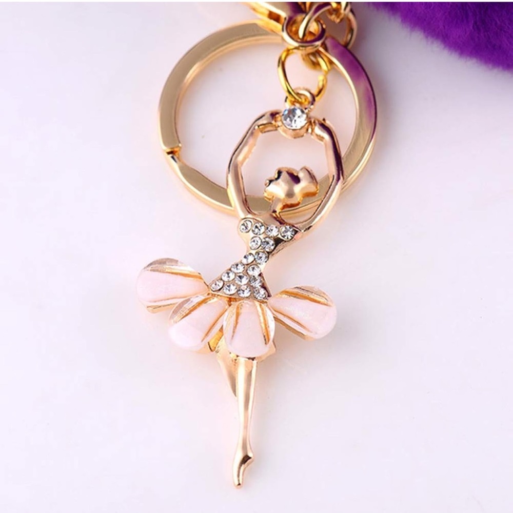 Cute Lavender Ballerina Keyring β Brand New - Picture 7 of 8